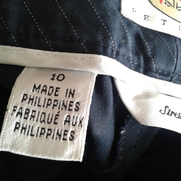 Talbots Women Size 10 Petite Gray Black Pin-Striped Stretch dress pants - Picture 5 of 5